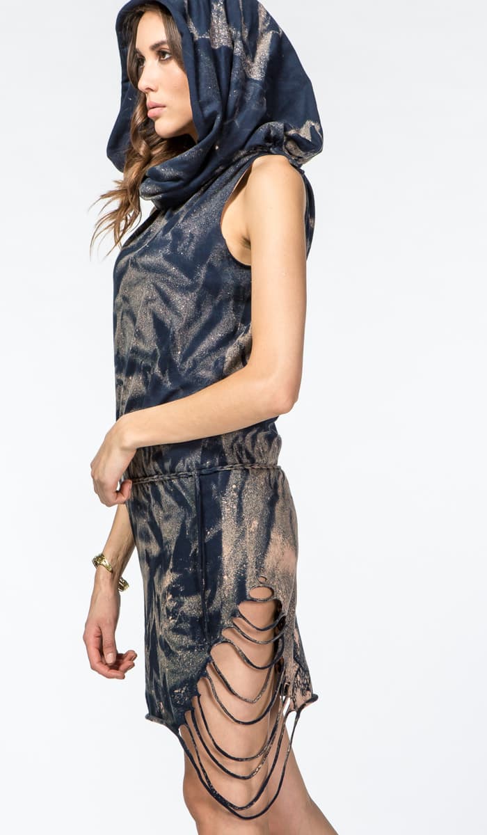 Бохо платье с капюшоном