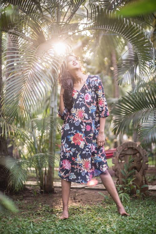 Платье миди с цветочным принтом