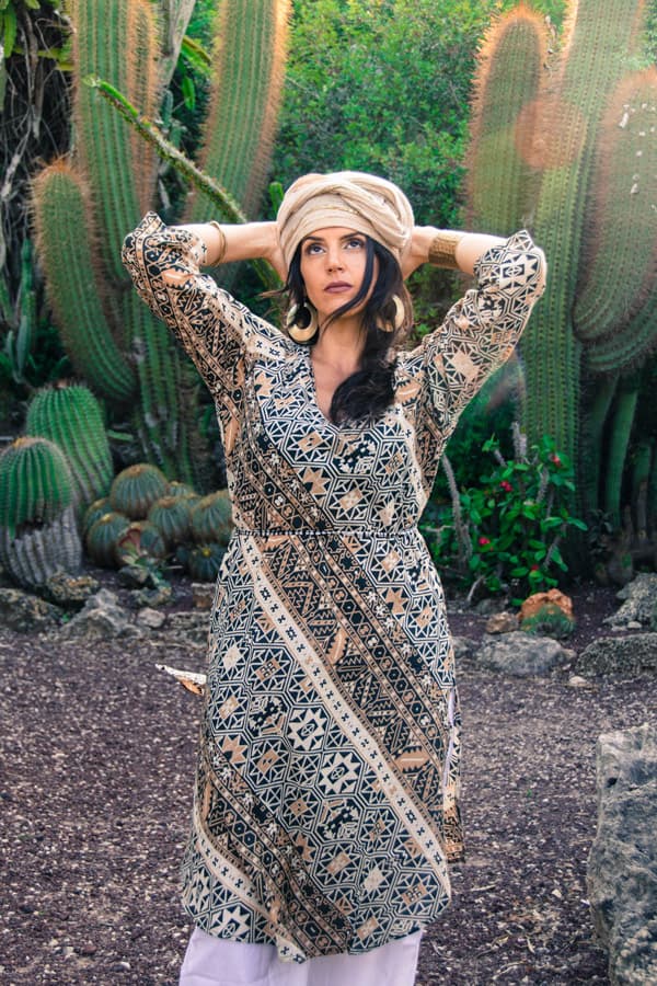 Этническое платье миди