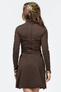 Коричневое платье миди