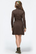 Коричневое платье миди
