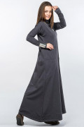 Серое зимнее платье Летучая мышь