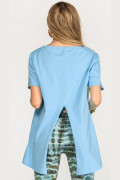 Голубая удлиненная футболка Кумкват