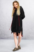 Черное платье с капюшоном Пирамида