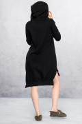 Черное платье с капюшоном Пирамида