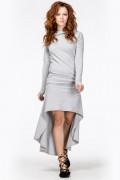 Серая юбка со шлейфом