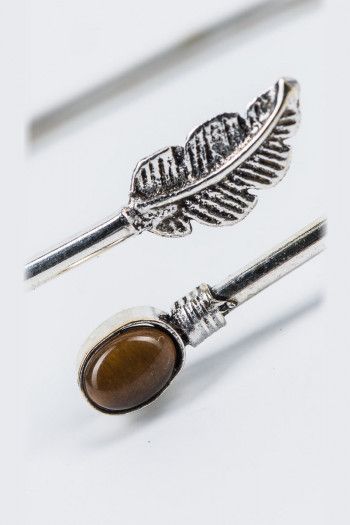 Перьевая брошь Персик