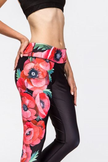 Спортивные леггинсы Красный мак