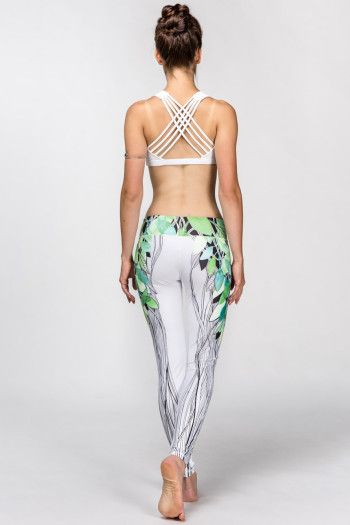 Белые леггинсы Зеленый дух