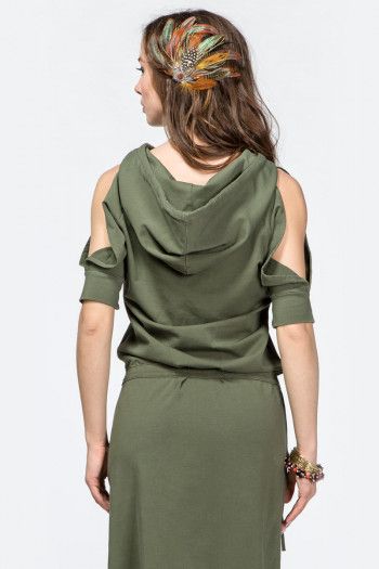 Авторское платье с капюшоном Энель