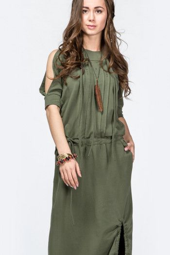 Авторское платье с капюшоном Энель