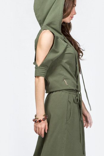 Авторское платье с капюшоном Энель