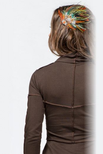 Коричневое платье миди