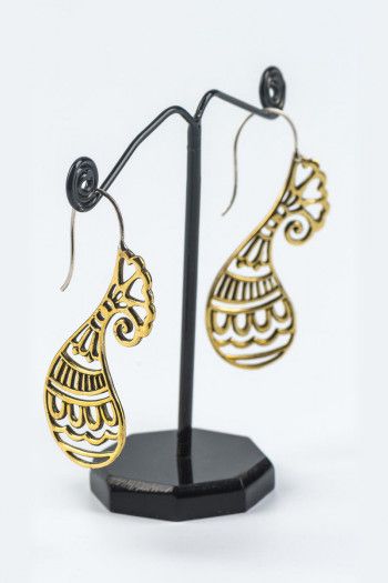 Серьги латунные Молодые ростки