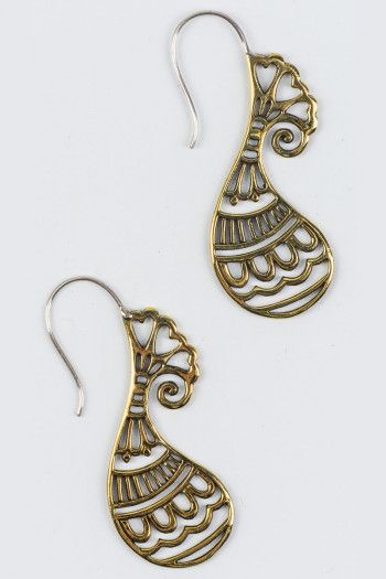 Серьги латунные Молодые ростки