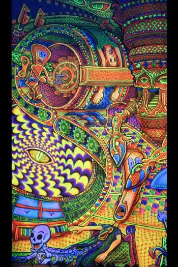 Гобелен настенный флуоресцентный «Salvia Trip»