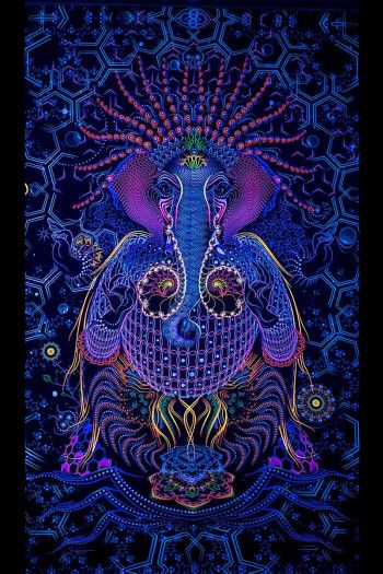 Настенный гобелен с психоделическим принтом «Ganesha»