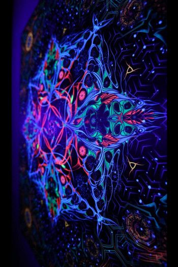 Светящийся психоделический гобелен «Stingray»