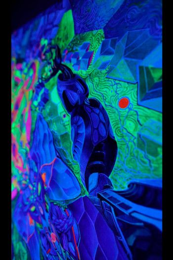 Флуоресцентный психоделический гобелен «Cyber Ganesh»