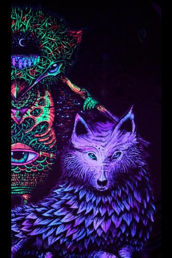 Флуоресцентное арт полотно «Snake Hunter»