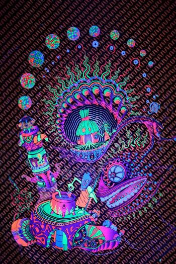 Психоделический гобелен на стену «Sound Kitchen»