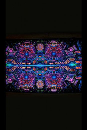 Флуоресцентное фрактальное полотно «Exo Molecular Mind»