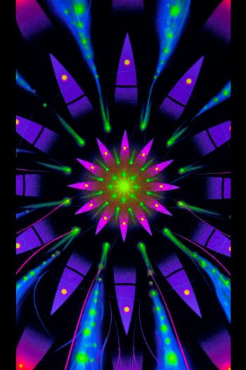 Флуоресцентное квадратное полотно «Flower of Space Energy»