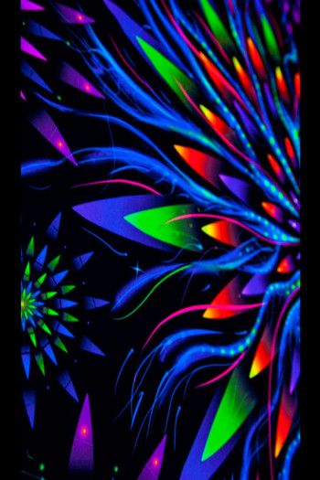 Флуоресцентное квадратное полотно «Flower of Space Energy»