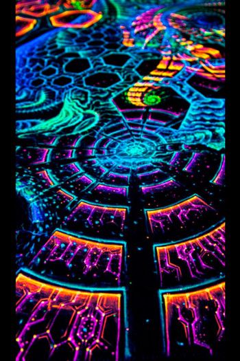 Флюоресцентное полотно на стену «Singularity Microcosma W»