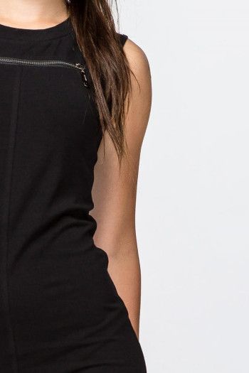Черное платье с молнией Калипсо