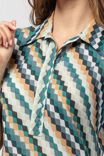 Длинное платье в ромб Махасим