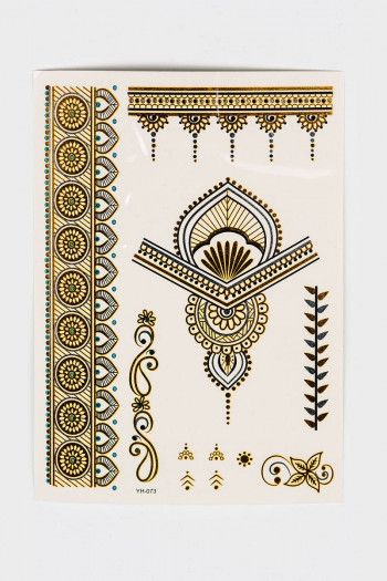 Золотистые татуировки Аквилегия