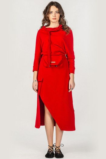 Красное бохо платье Колумп