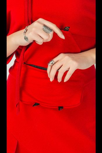 Красное бохо платье Колумп