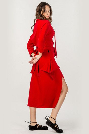 Красное бохо платье Колумп