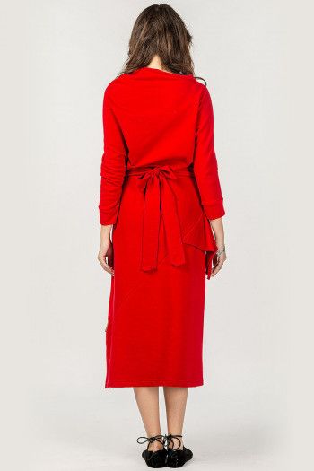Красное бохо платье Колумп