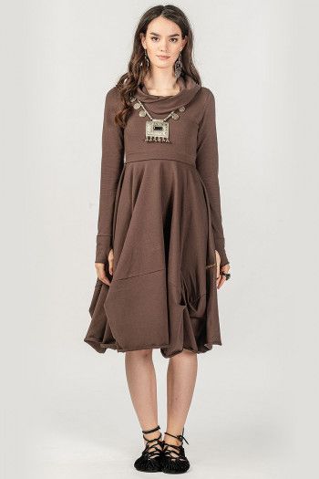 Коричневое женское платье Тетра