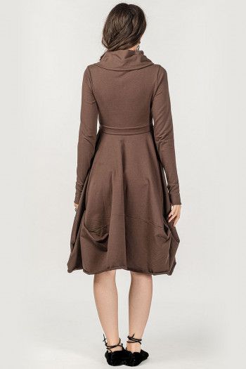 Коричневое женское платье Тетра