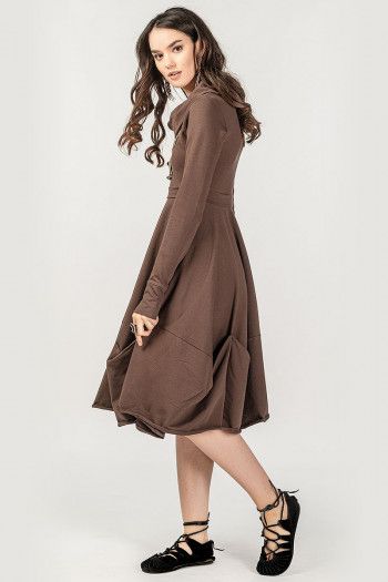 Коричневое женское платье Тетра
