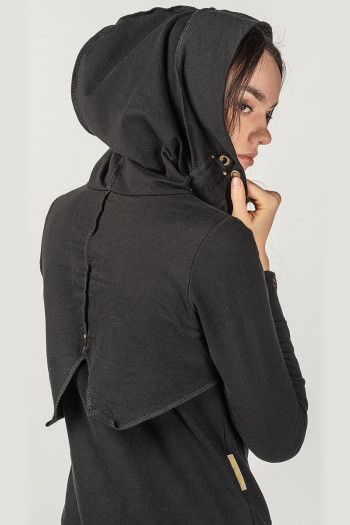 Черное женское бохо платье Ходо