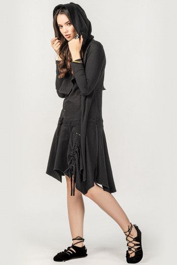 Черное женское бохо платье Ходо