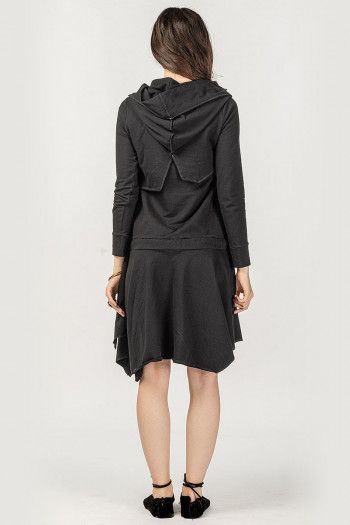 Черное женское бохо платье Ходо