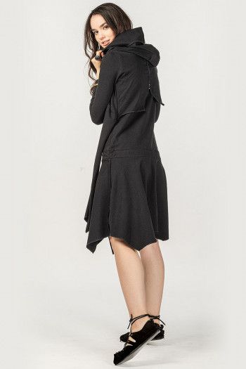 Черное женское бохо платье Ходо