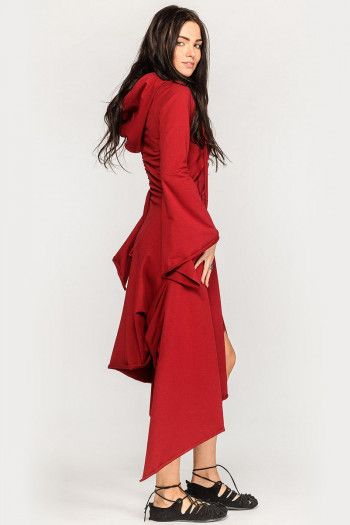 Красное бохо платье Аистник