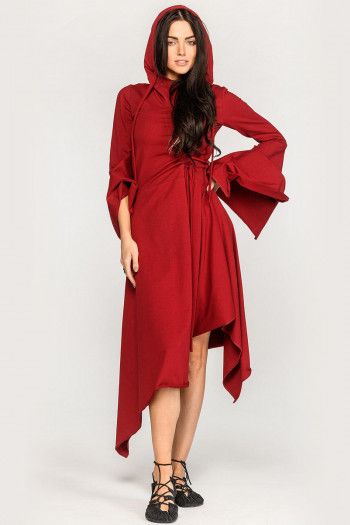 Красное бохо платье Аистник