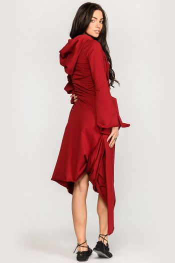 Красное бохо платье Аистник