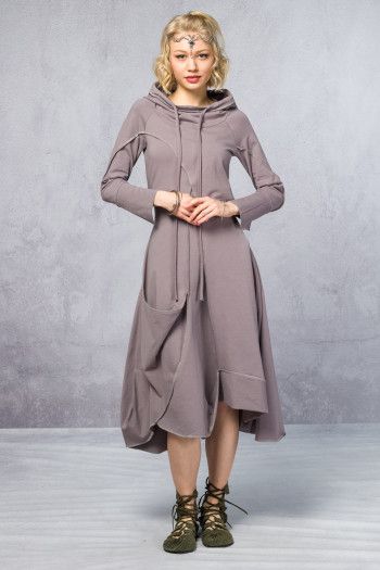 Серое платье миди Камелия