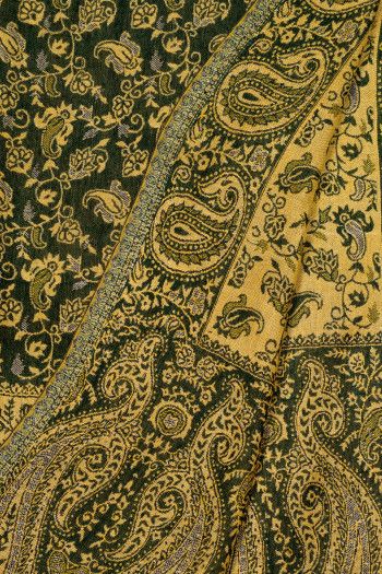 Кашемировый тонкий шарф с этно орнаментом в стиле пейсли