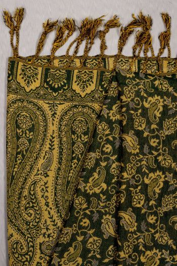 Кашемировый тонкий шарф с этно орнаментом в стиле пейсли