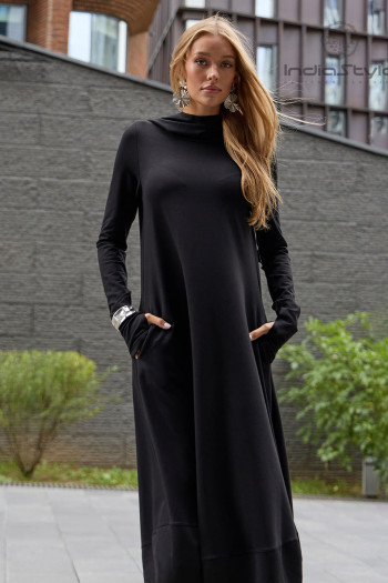 Авторское длинное теплое платье Данху